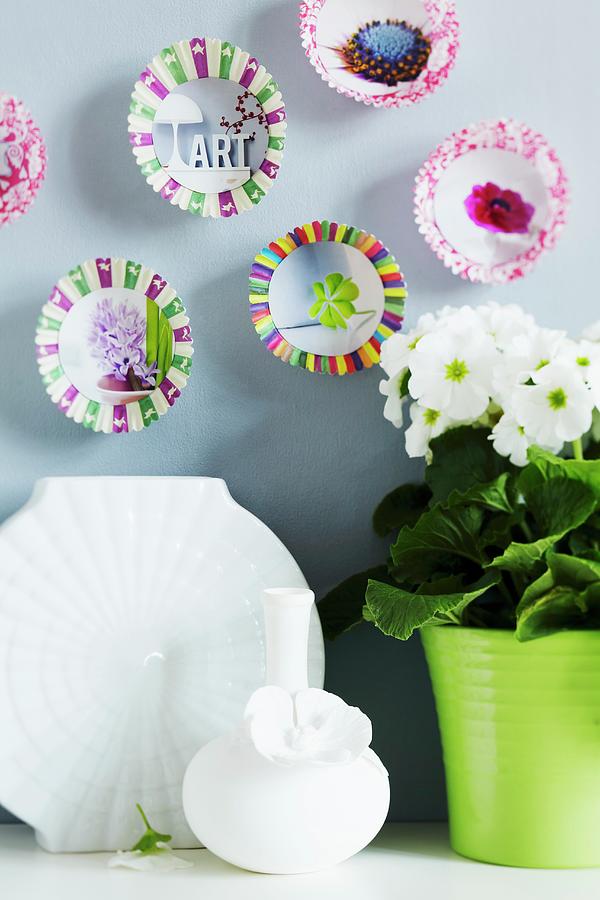 Wall Decorations Made From Paper Cake Cases Photograph by Franziska Taube