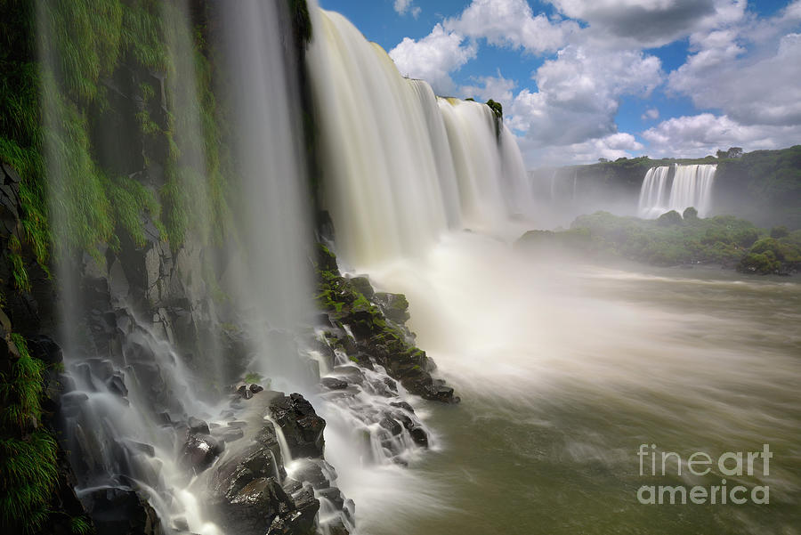 Long Exposure of Iguazu Falls in Brazil Photograph by Tom Schwabel