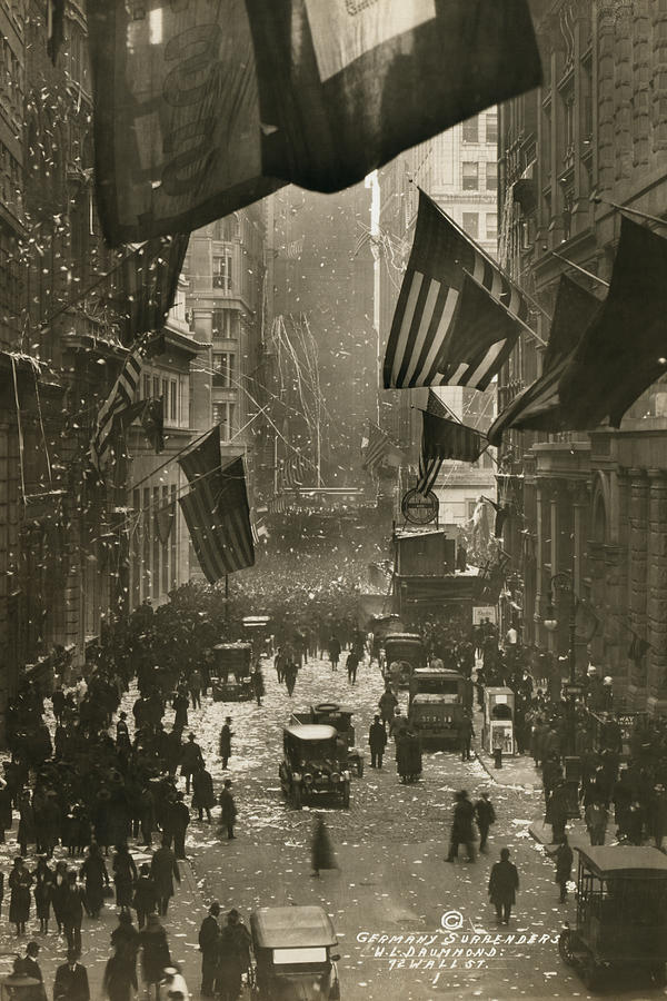 Wall Street Celebration as Germany Surrenders Painting by Unknown