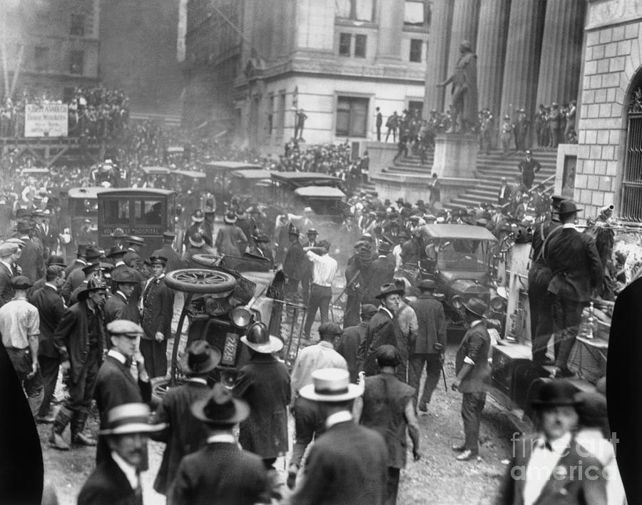 Wall Street Explosion With Croud Photograph by Bettmann