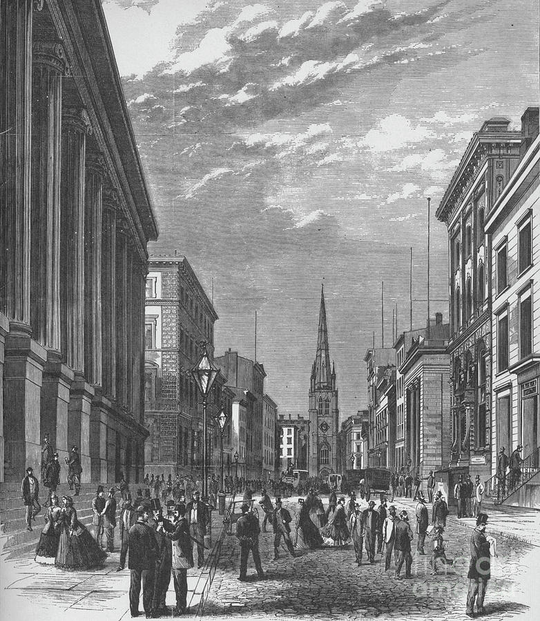 Wall Street, New York City, 1866, 1938 Drawing by Print Collector