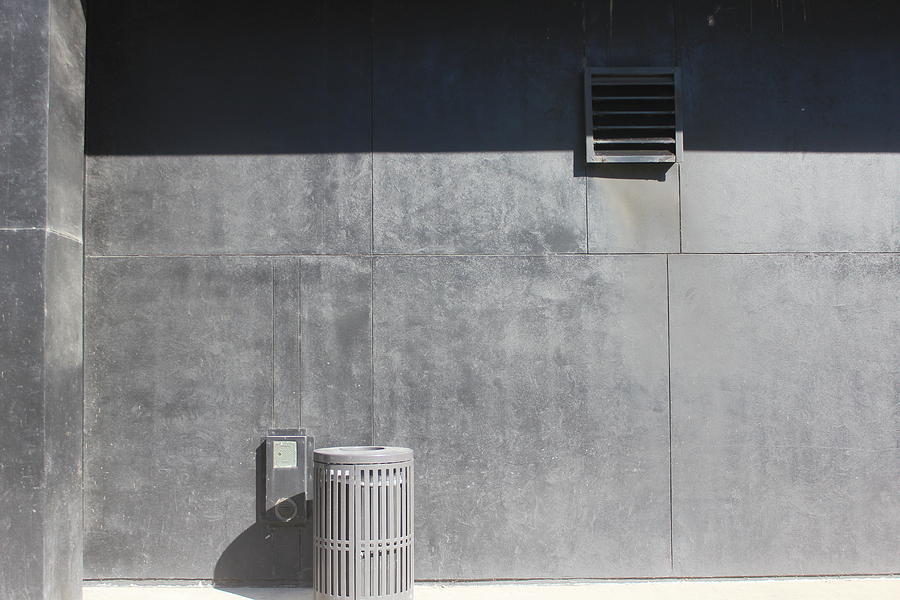 Wall Photograph - Wall With Waste Receptacle by Callen Harty Wall Photograph - Wall With Waste Receptacle by Callen Harty