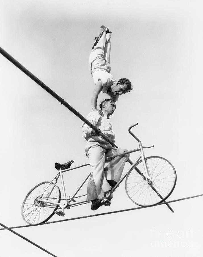Wallenda Brothers Performing High Wire Photograph by Bettmann