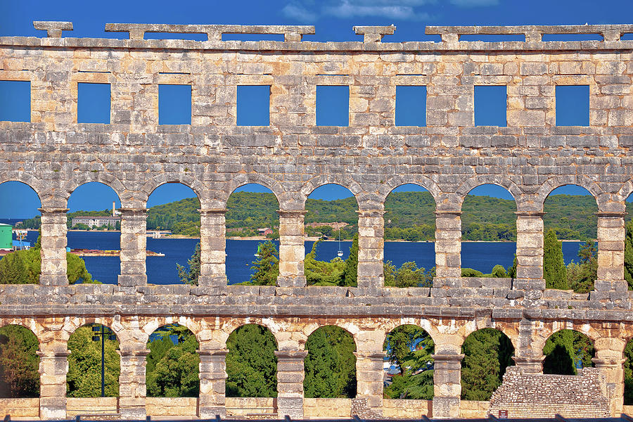 Walls and arches of Arena Pula Photograph by Brch Photography