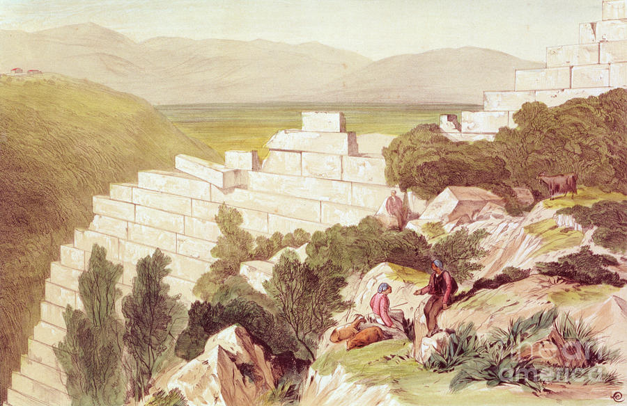 Walls Of Ancient Samos, Cephalonia, 19th Century Painting by Edward Lear