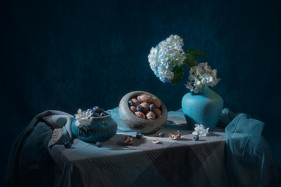 Still Life Photograph - Walnut And Blueberry by Lydia Jacobs