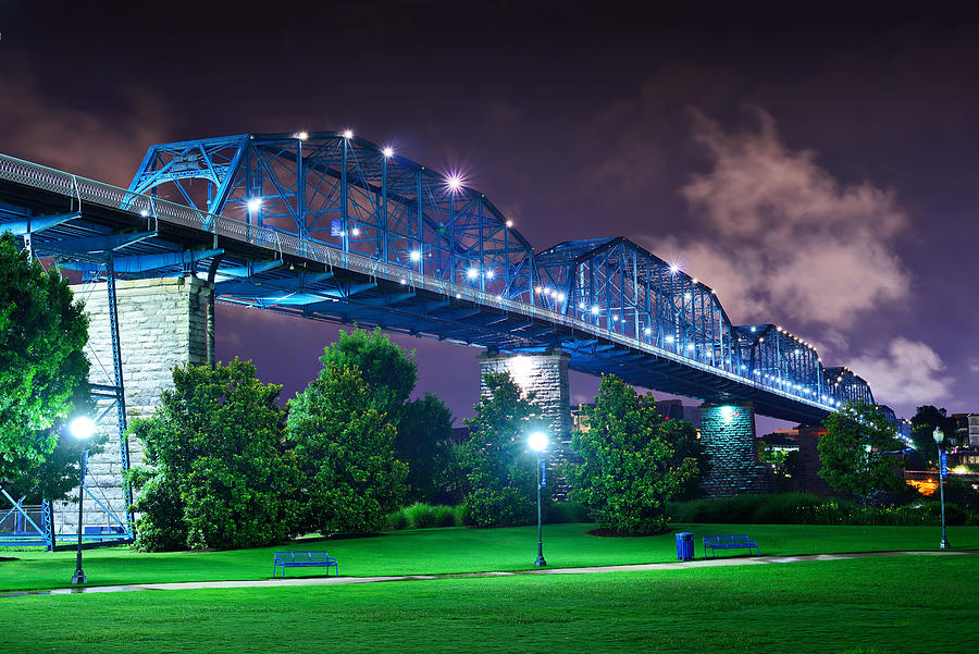 Transportation Photograph - Walnut Street Bridge Over Coolidge Park by Sean Pavone