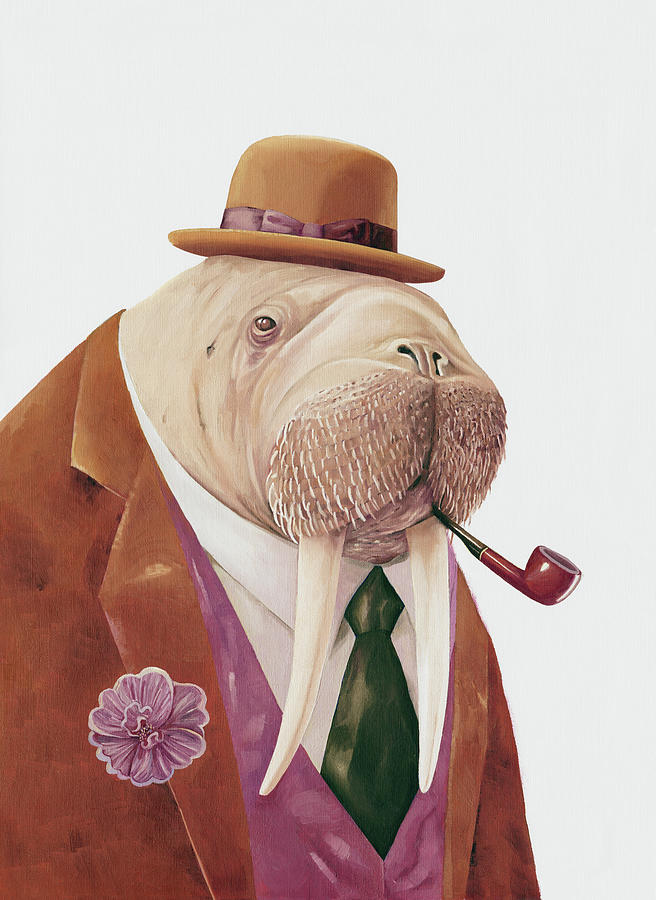 Hat Painting - Walrus by Animal Crew