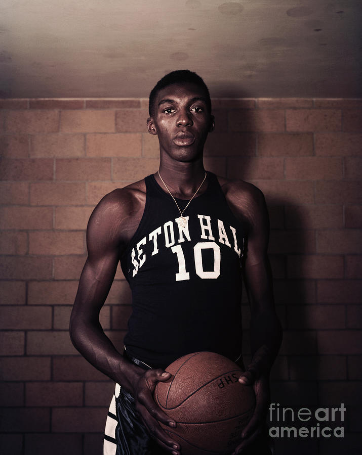 Basketball Photograph - Walt Dukes Holding Basketball by Bettmann