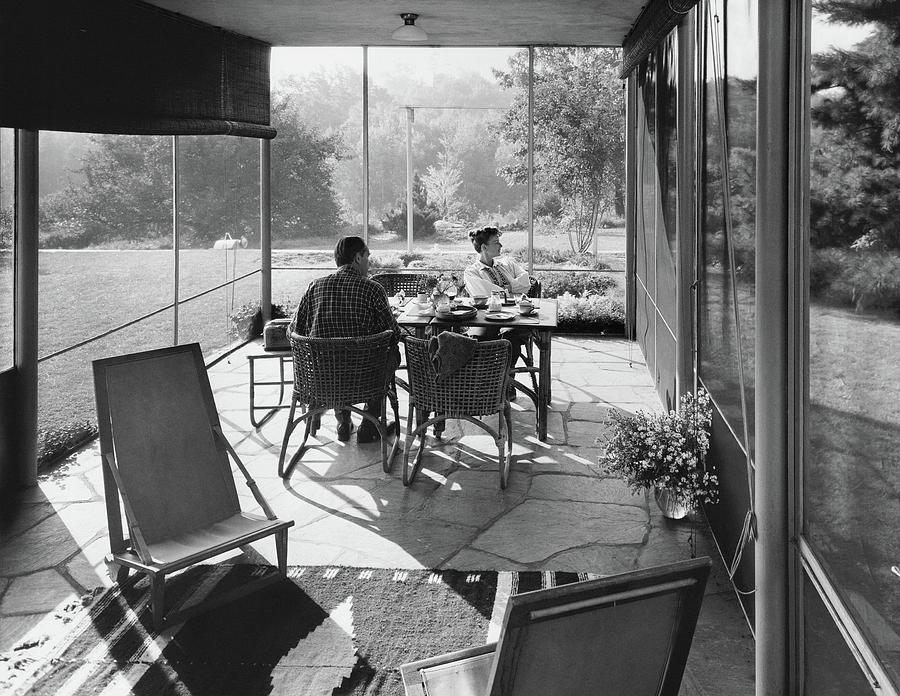 Walter And Ise Gropius On Their Screened Porch Photograph by Robert M Damora