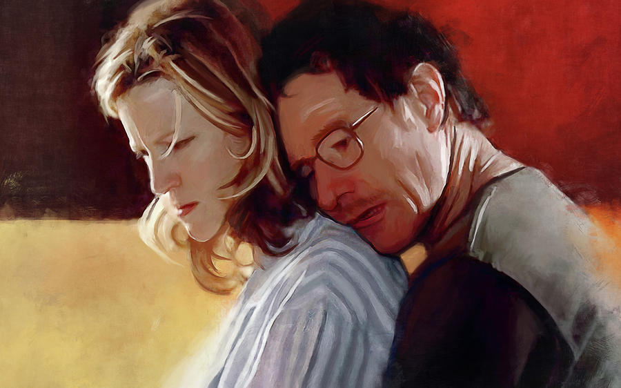 Walter White Painting - Walter And Skyler White From Breaking Bad by Joseph Oland