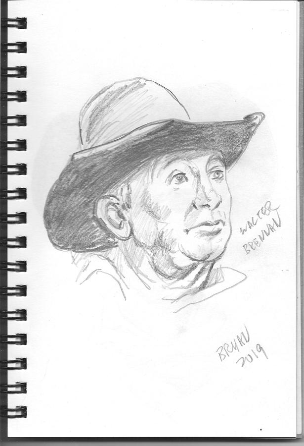 Walter Brennan Drawing by Bryan Bustard
