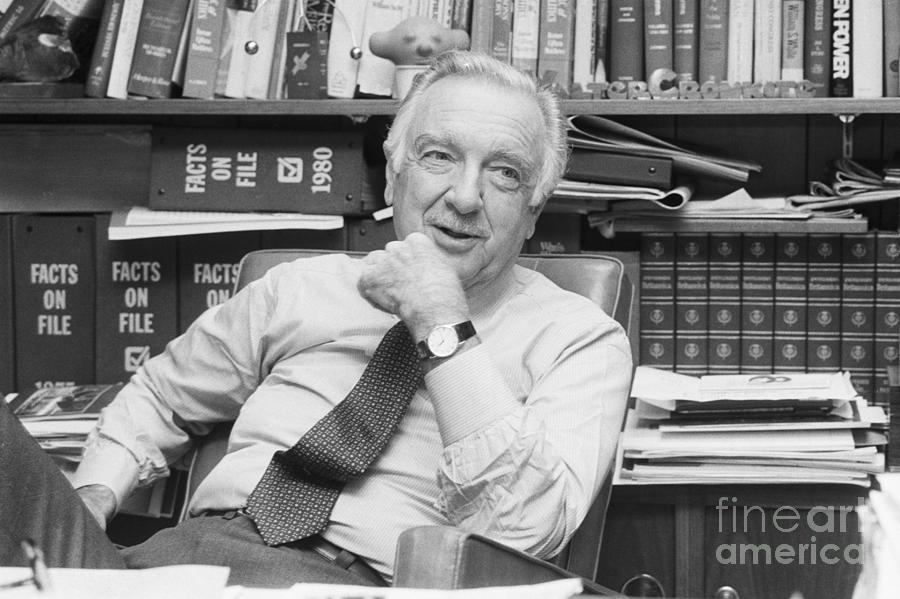 Walter Cronkite In His Office Photograph by Bettmann