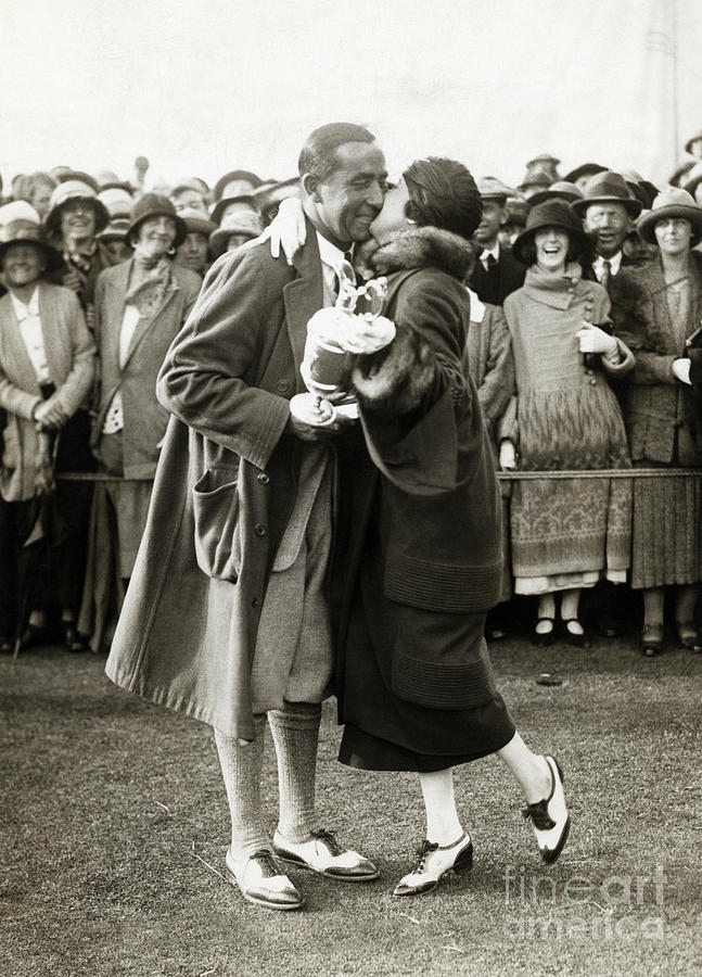 Walter Hagan And Wife In Victory Embrace Photograph by Bettmann