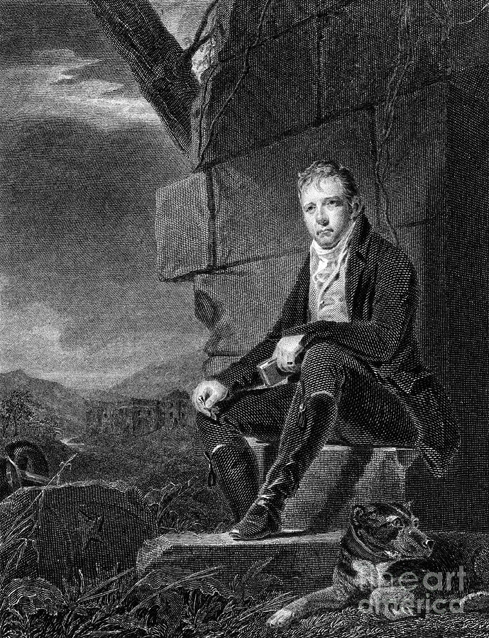Walter Scott, Scottish Poet Drawing by Print Collector