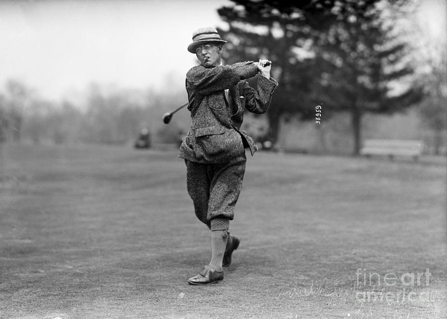 Walter Travis Shown Swinging Golf Club Photograph by Bettmann