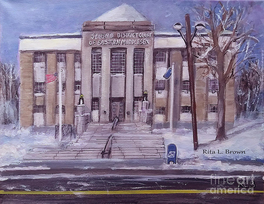 Waltham Court House in Winter Painting by Rita Brown