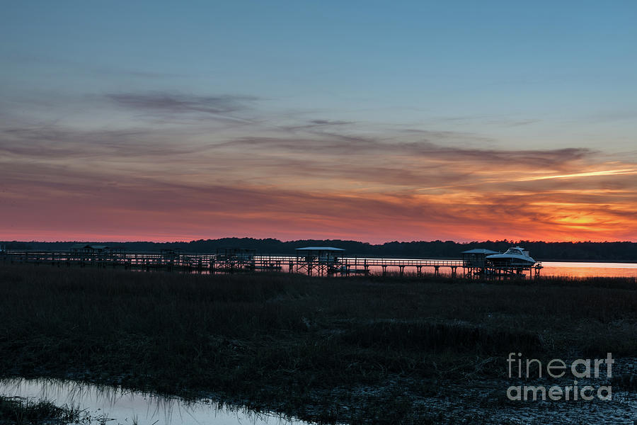 Wando River Sunset Sky - Charleston South Carolina Photograph