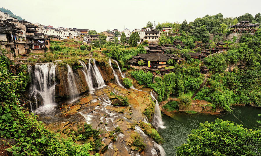 Wangcun Falls, Hunan, China Photograph by Davidhuiphoto