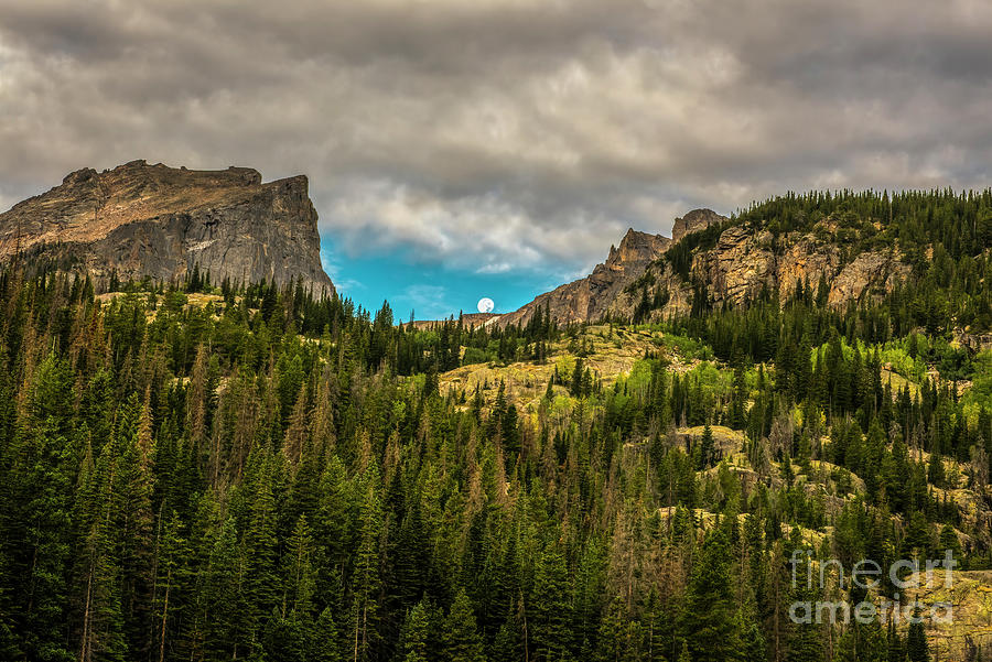 Waning Gibbous Moon Peeking Over Mountains by Jon Burch Photography Waning Gibbous Moon Peeking Over Mountains by Jon Burch Photography