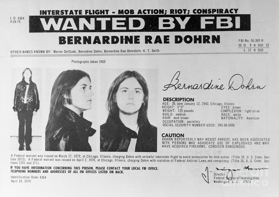 Wanted Poster For Bernardine Dohrn Photograph by Bettmann