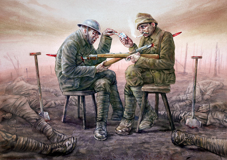 War draw by Krzysztof Grzondziel Drawing by Krzysztof Grzondziel Fine