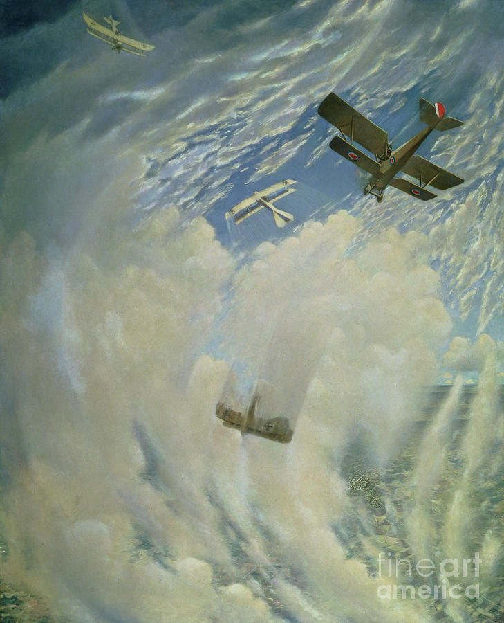 War In The Air, 1918 Painting by Christopher Richard Wynne Nevinson