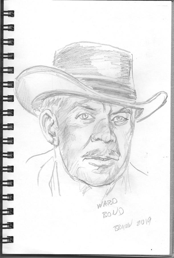 Ward Bond Drawing by Bryan Bustard