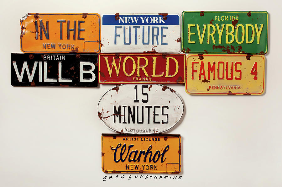Typography Digital Art - Warhol Everybody Famous by Gregory Constantine