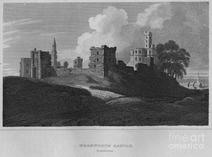 Warkworth Castle, Northumberland, 1814 Drawing by Print Collector
