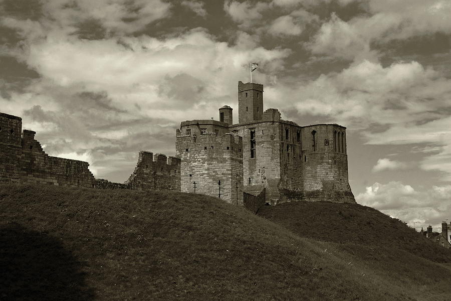 Warkworth Castle Sepia Photograph by Jeff Townsend