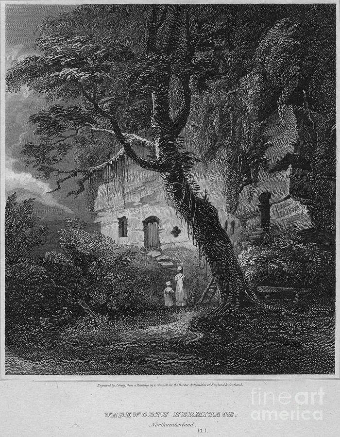 Warkworth Hermitage, Northumberland Drawing by Print Collector