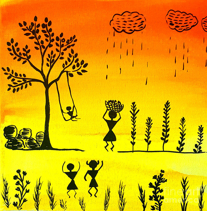 Warli Painting Mixed Media by Manjiri Bhave - Pixels