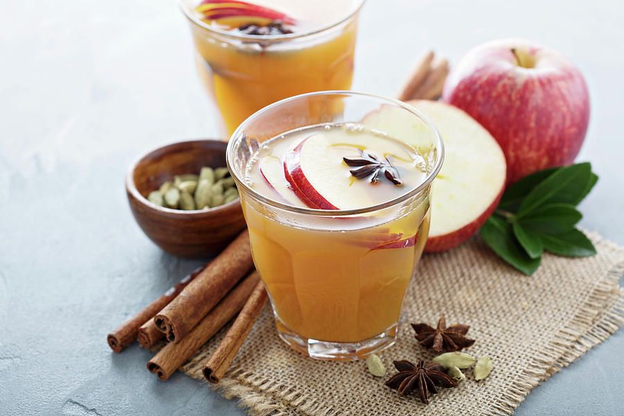 Warm Apple Cider With Star Anise And Cardamom Photograph by Elena Veselova