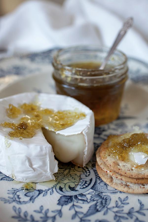 Warm Brie And Jalapeno Jelly Photograph by Katharine Pollak