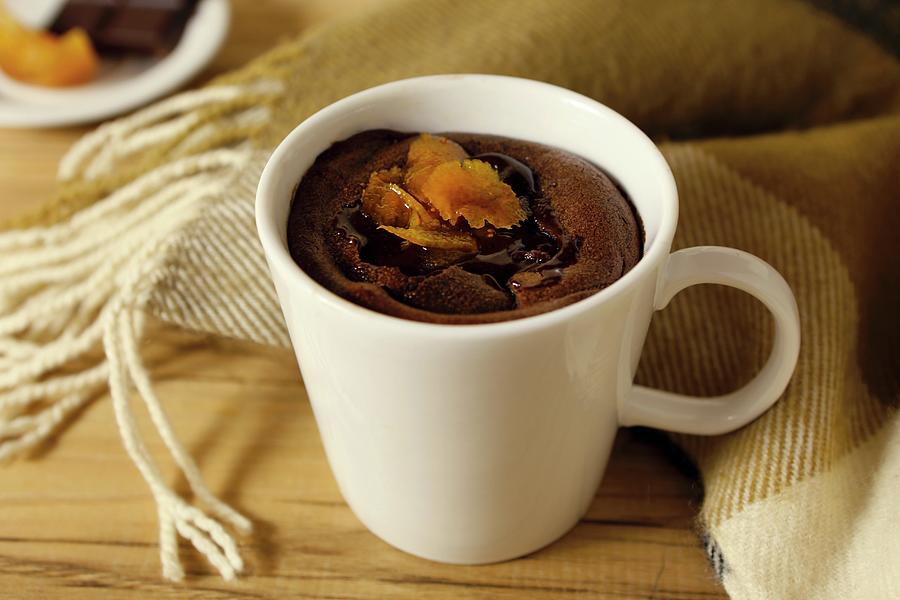 Warm Chocolate Dessert With Dried Fruit In A Cup Photograph by Viola Cajo