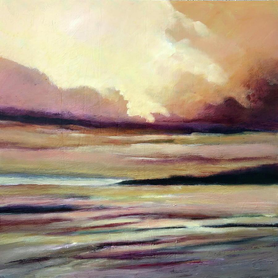 Seascape Painting - Warm Glow by Filomena Booth Seascape Painting - Warm Glow by Filomena Booth