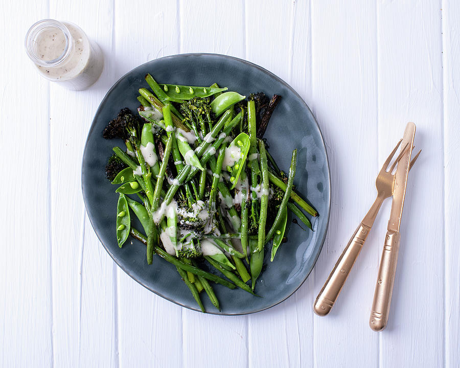 Warm Green Salad With Beans, Peas And Broccoli Photograph by Great Stock!