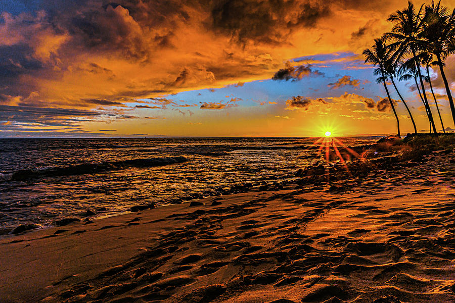 Warm Sunset at Honls Beach Photograph by John Bauer