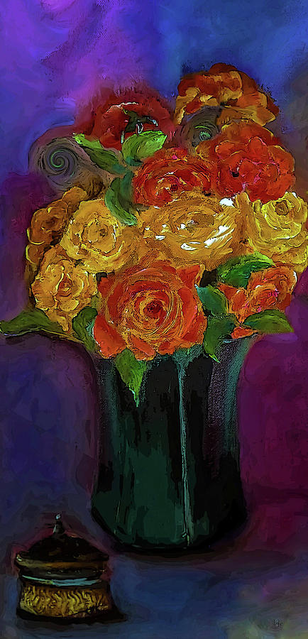 Warm Winter Rose Painting Digital Art by Lisa Kaiser