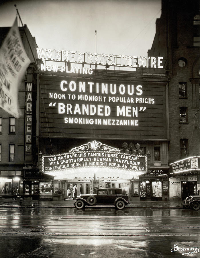 Warner Brothers Theatre Marquee Photograph by Bettmann