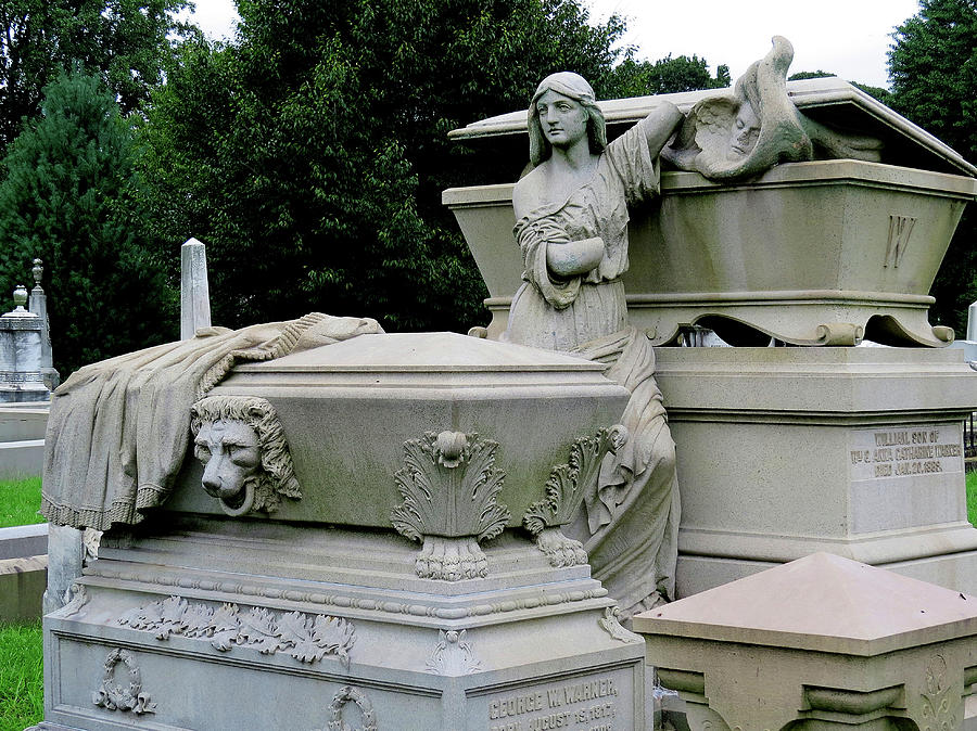 Warner Family Monument in Laurel Hill Cemetery Photograph by Linda Stern