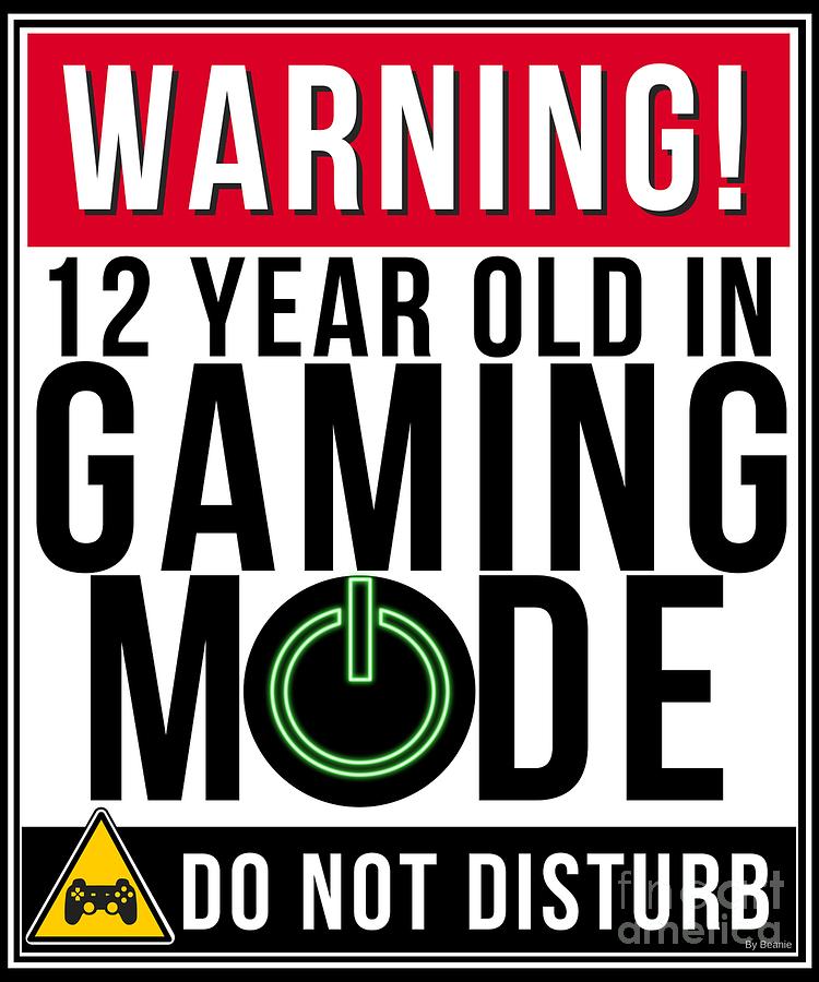 Jack Digital Art - Warning 12 Year Old In Gaming Mode Do Not Disturb by Jose O