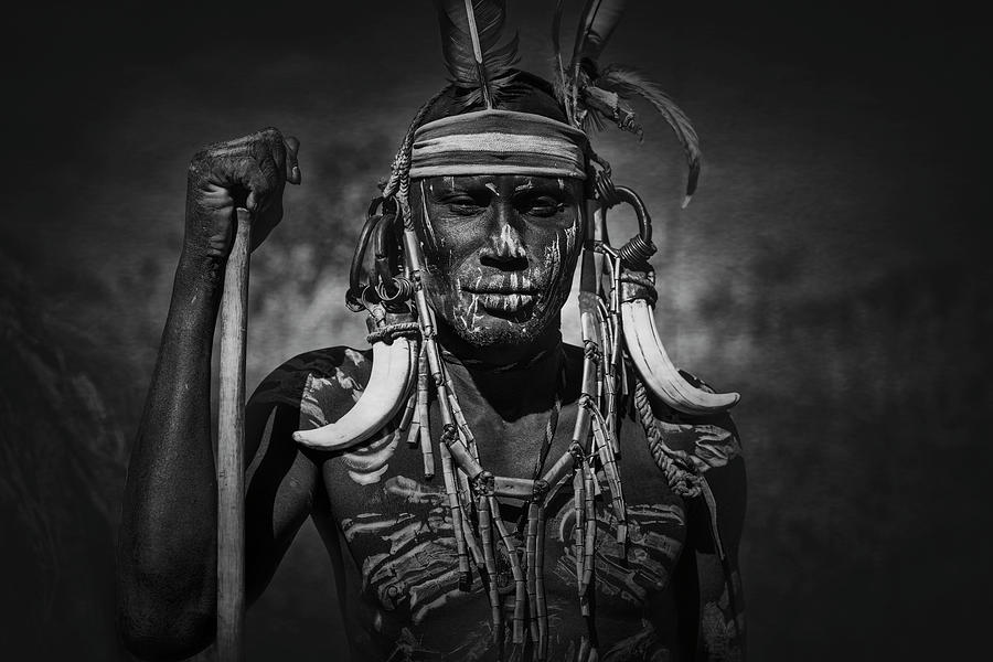 Black And White Photograph - Warrior From Ethiopia by Svetlin Yosifov