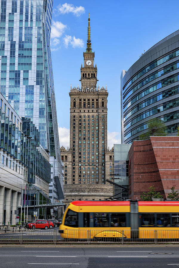 Transportation Photograph - Warsaw City Downtown In Poland by Artur Bogacki