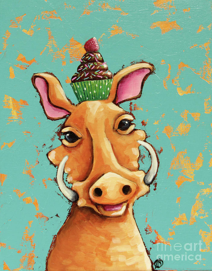 Chocolate Still Life Painting - Warthog by Lucia Stewart