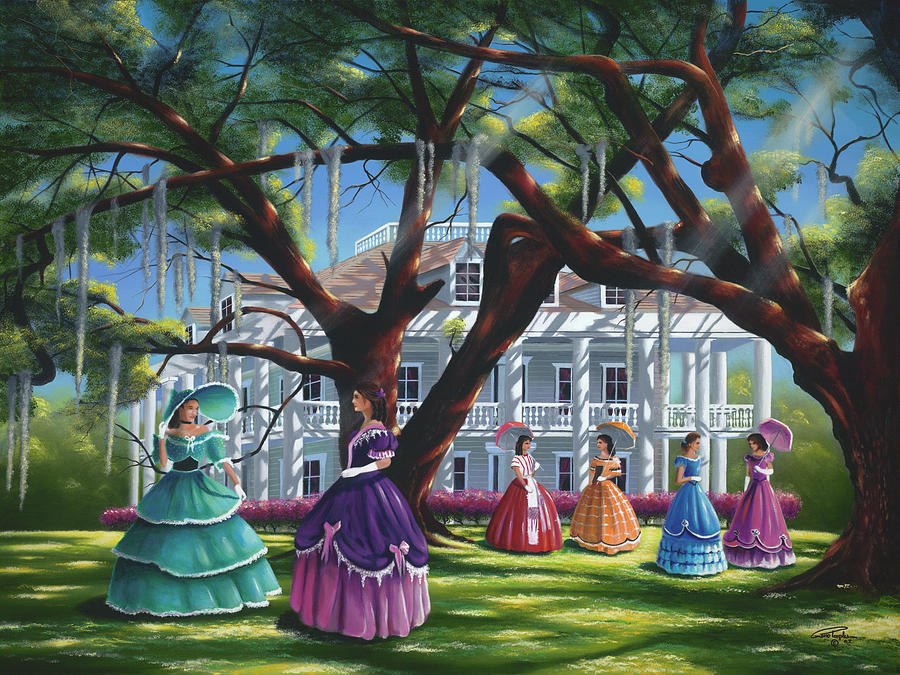 Vintage Painting - Wartime Gathering by Geno Peoples