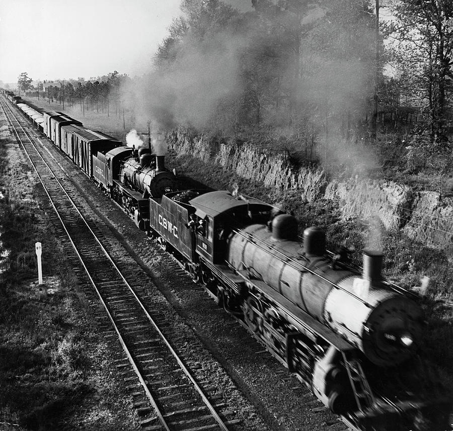 Wartime Railroading Double-header On Photograph by Alfred Eisenstaedt Wartime Railroading Double-header On Photograph by Alfred Eisenstaedt