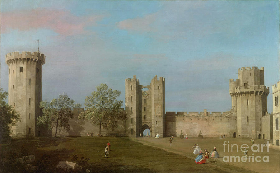 Warwick Castle Painting - Warwick Castle, East Front From The Courtyard, 1752 by Canaletto Warwick Castle Painting - Warwick Castle, East Front From The Courtyard, 1752 by Canaletto