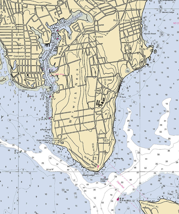 Warwick Neck-rhode Island Nautical Chart Mixed Media by Sea Koast | Pixels